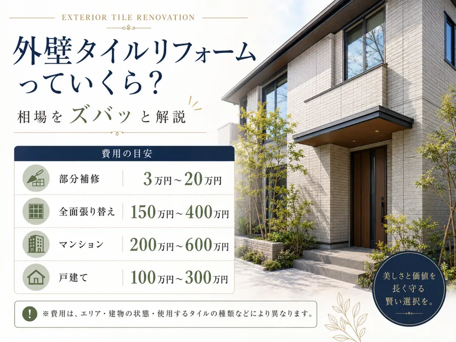 外壁タイルリフォームの費用相場
