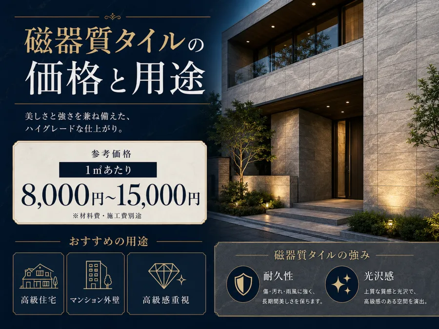 磁器質タイルの価格と用途