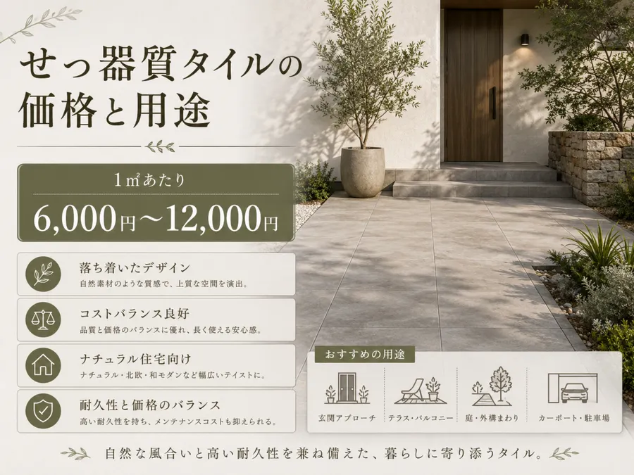 せっ器質タイルの価格と用途