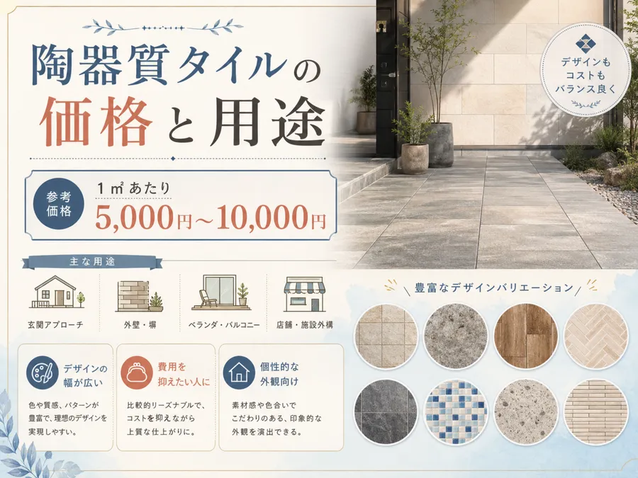 陶器質タイルの価格と用途