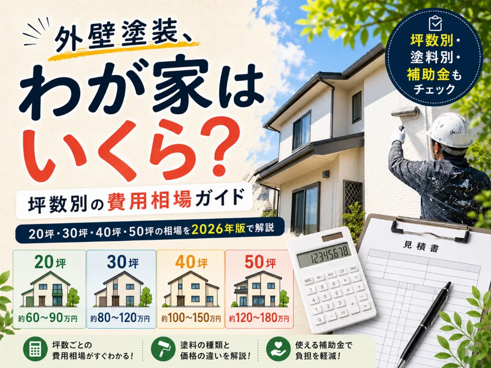外壁塗装の費用相場｜20坪・30坪・40坪・50坪のガイド【2026年版】